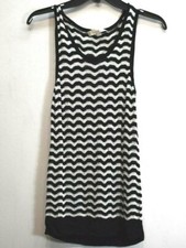 Loft Womens Black White Stripe Sleeveless Scoop Neck Knit Casual Shift Dress S