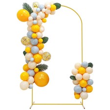 Metal Arch Backdrop Stand 7.2Ft Gold Stable Arch Wedding Frame Fit Baby Birthday