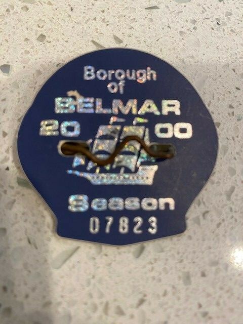 BELMAR NJ VINTAGE 2000 SEASONAL BEACH BADGE 26 YEARS OLD RARE