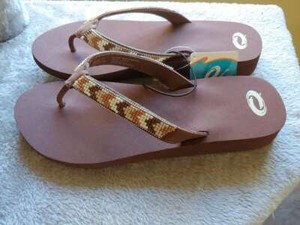 New Women's Brown O'Rageous W Beaded Flip Flop Sandal (Style 155942) Size 7 | eBay
