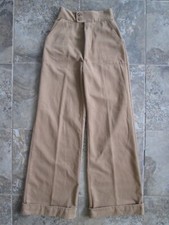 Vintage Original 70s Mom Pants 22x30 High Waist Wide Straight Leg Brow READ