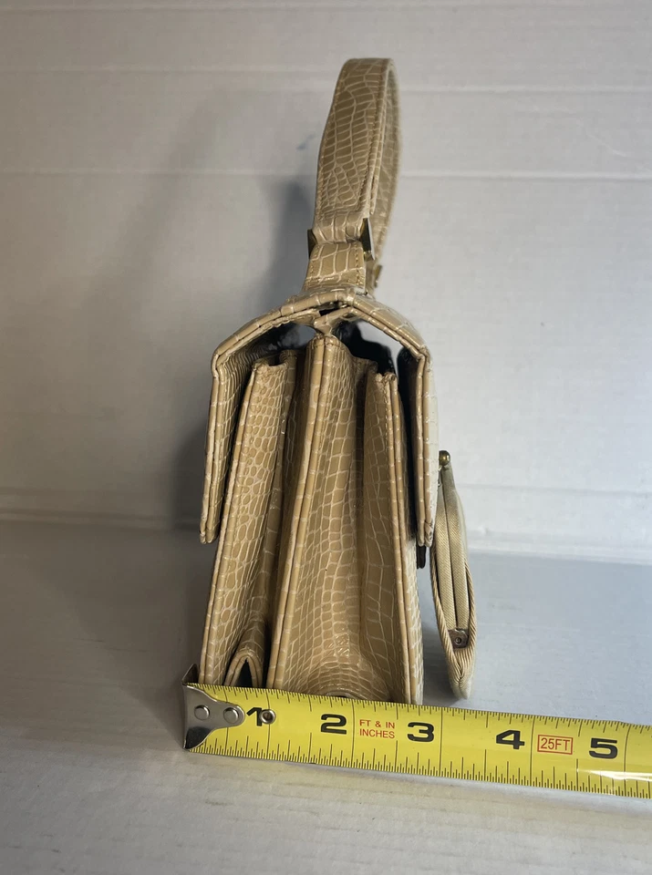 Винтажная маленькая желтовато-коричневая коричневая ручная сумка с кошельком - Saks Fifth Avenue - Изображение 3 из 4