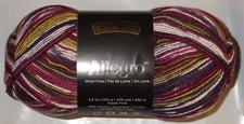 One Skein Wisdom Allegro, Wool Free Stretch Sock Yarn, 100g, 470yd, Grape Sonata