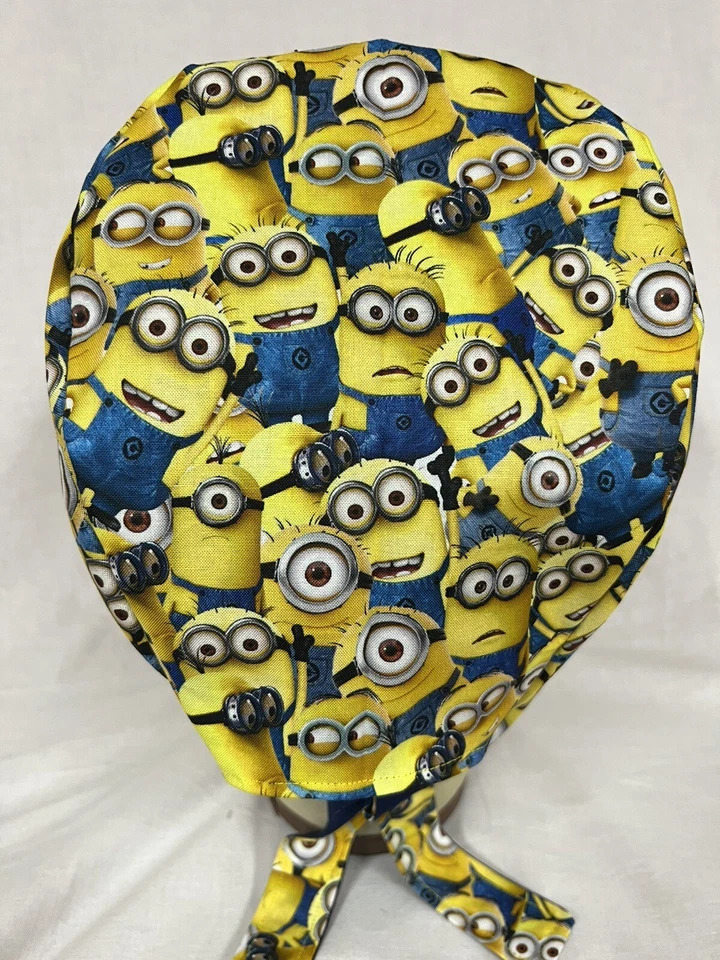 Men/Women Surgical Scrub Cap Lined Comic Character Big Eyes 100% Cotton - Image 3 of 3