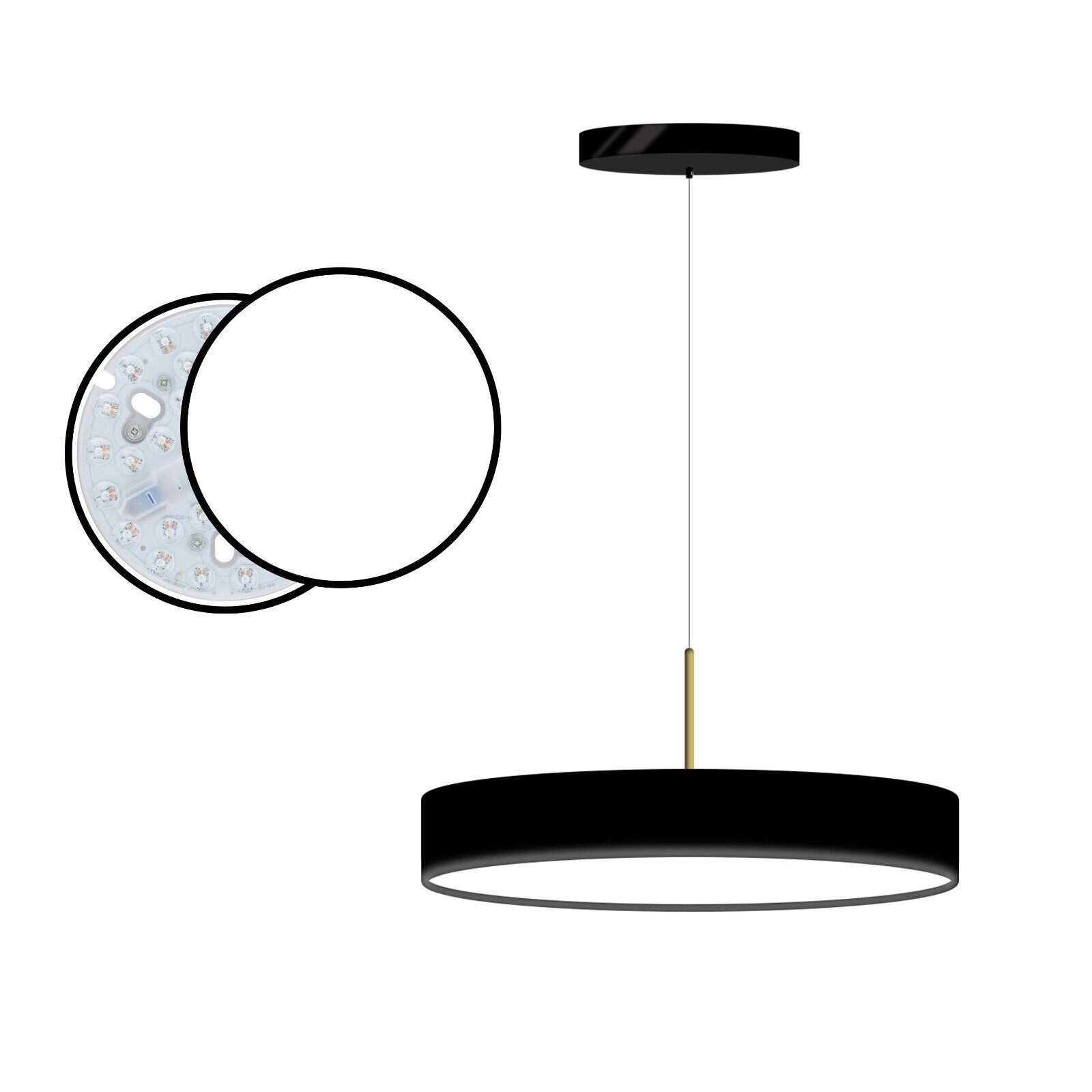 Lampadario a Sospensione LED 40W Design Cerchio Circolina IP20 Per Camere Salone