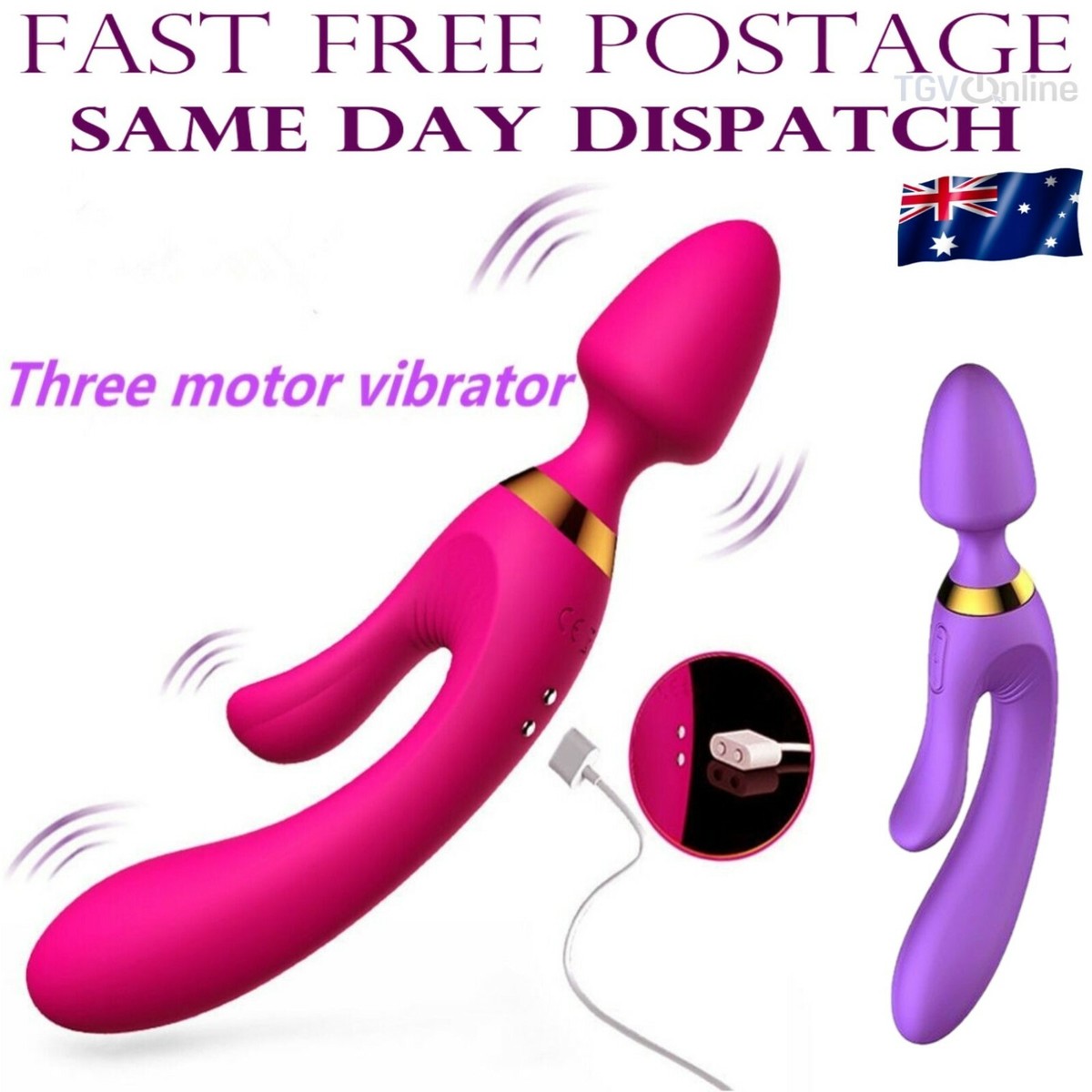dildos that thrust Triple Adorer Rabbit Wand Vibrator