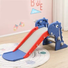 Kids Portable Folding Junior Play Slide for Toddlers, Indoor & Outdoor- Blue/red