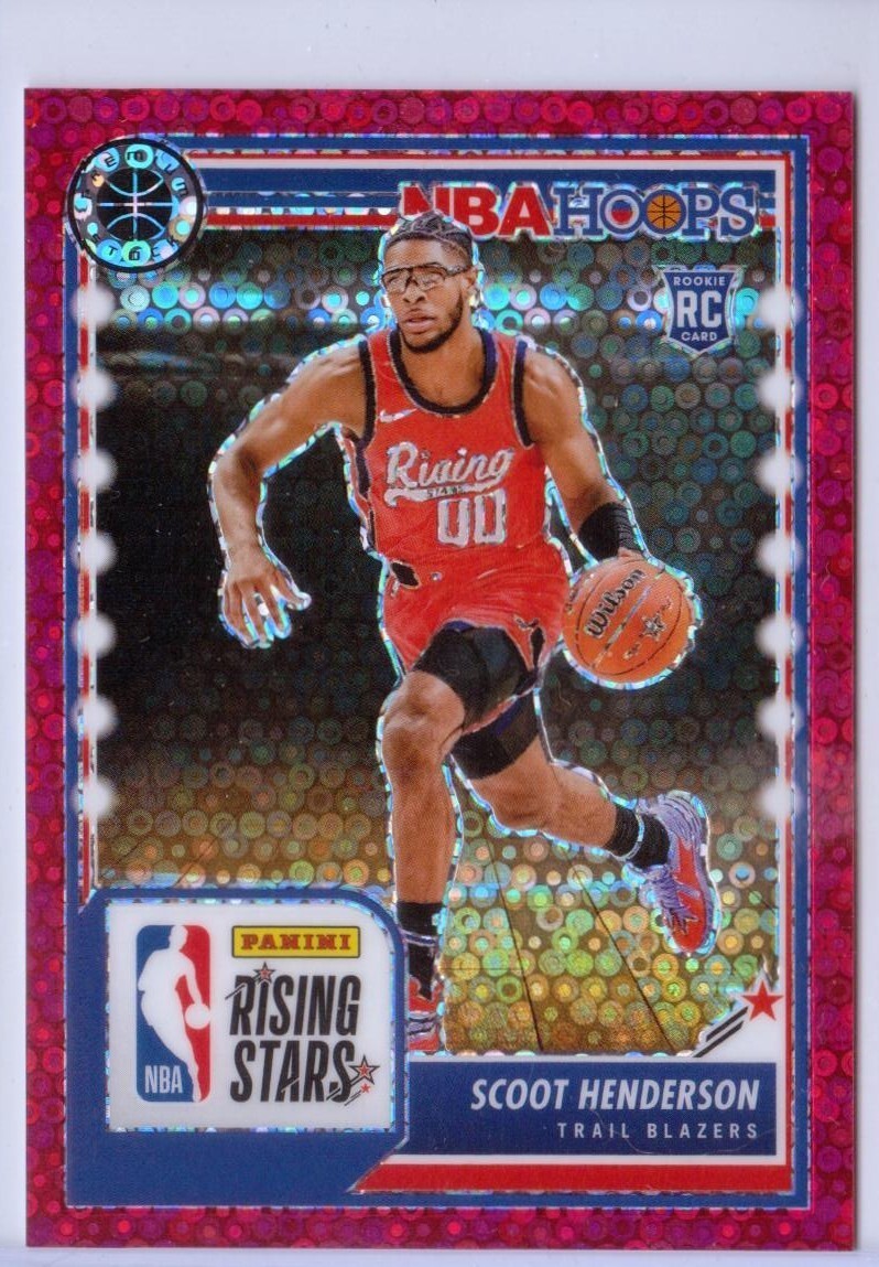 2023-24 NBA Hoops Premium Stock Red Disco Prizm #280 Scoot Henderson RC - 37/149