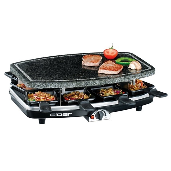 Cloer Raclette Mit Naturstein 6430 Schwarz Tischgrill Raclette-Grill Neu-image