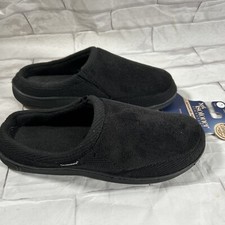 Isotoner Men's Memory Foam Slippers Black, Sz L 9.5-10.5