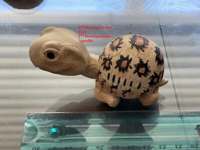 Lifelike Big Head leopard Print Tortoise Statue Reptile resin Figure Decor 4''