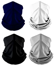 4-Pack Solid Balaclava Scarf Neck Fishing Hunting Shield Sun Gaiter Mask Bundle