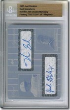 Josh Smoker Jack McGeary * Autograph Rookie Auto Plate BGS 1/1