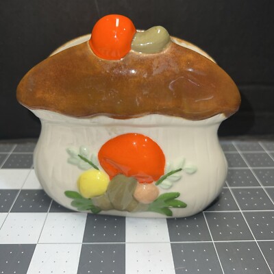 Vtg Arnels Ceramic Merry Mushroom Napkin Holder