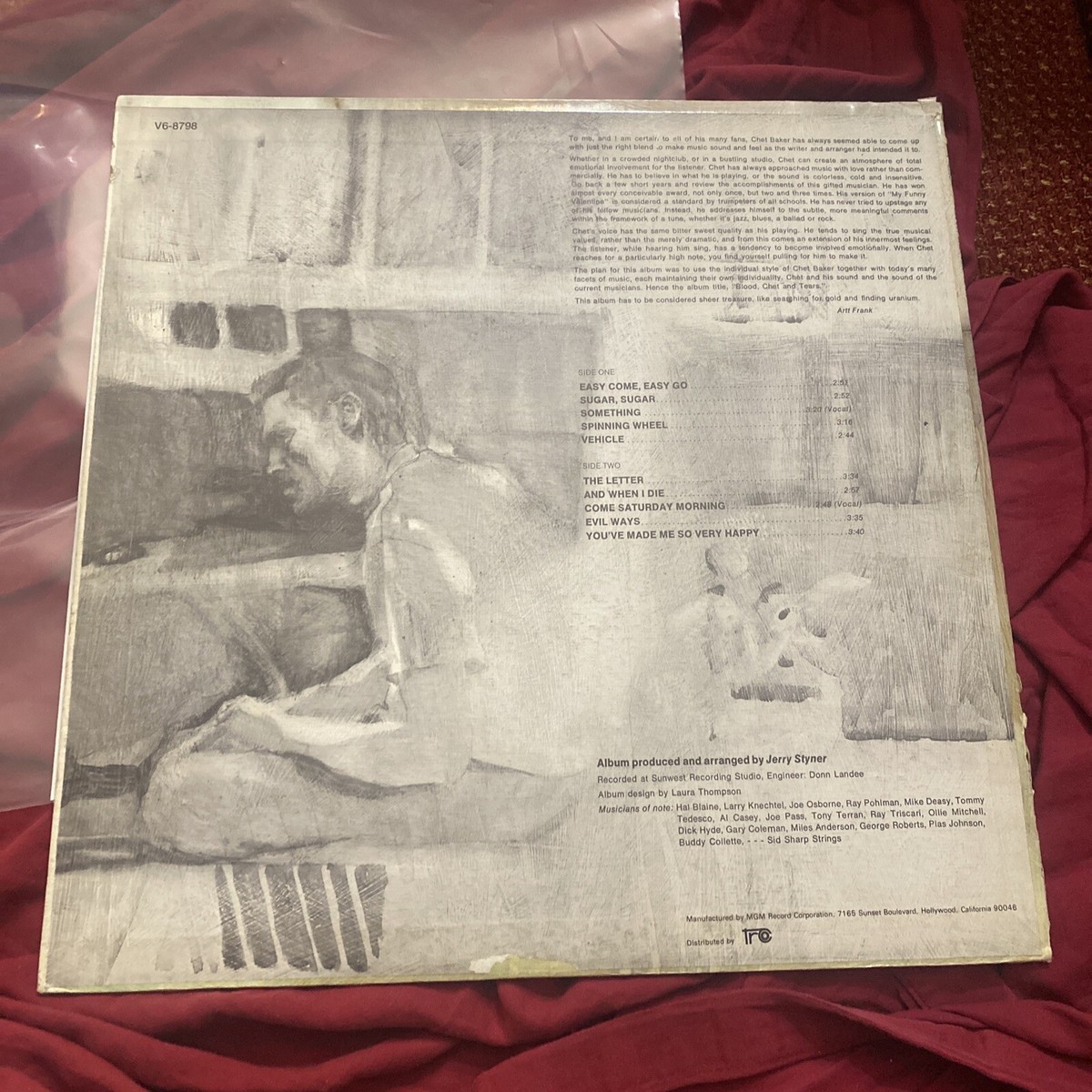 米LP Chet Baker Blood, Chet And Tears 602465689525 Verve Records /00260 CHET BAKER BLOOD, CHET AND TEARS VERVE LP VG+ ORIG US 1970