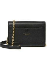 New MARC JACOBS Black Empire City Leather Crossbody Wallet Bag w Gold Chain $275