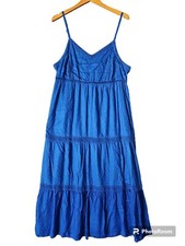 Joie Women's Cotton Tiered Style Crochet Insert Sleeveless Size XL Maxi Dress