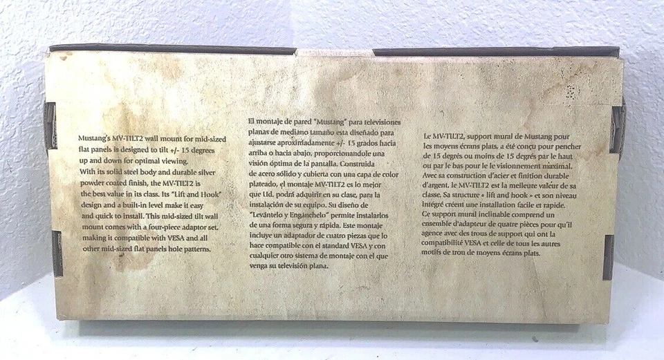 MUSTANG TILT PANEL MOUNT FOR 26"-37" TV, SILVER MV-TILT2 - Image 4 of 4