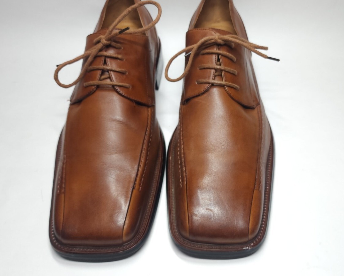 Mens Stacy Adams Size 10 Derby Brown Leather Square Toe Lace  display picture 3
