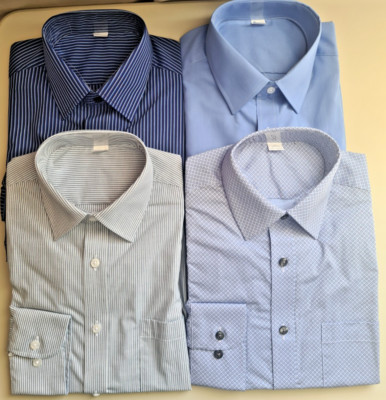 EX-HIGH STREET REG FIT BUNDLE x4  EASY CARE MENS WORK SHIRTS