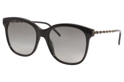 Gucci Gucci-Logo GG0654S 001 Sunglasses Women's Black-Gold/Grey