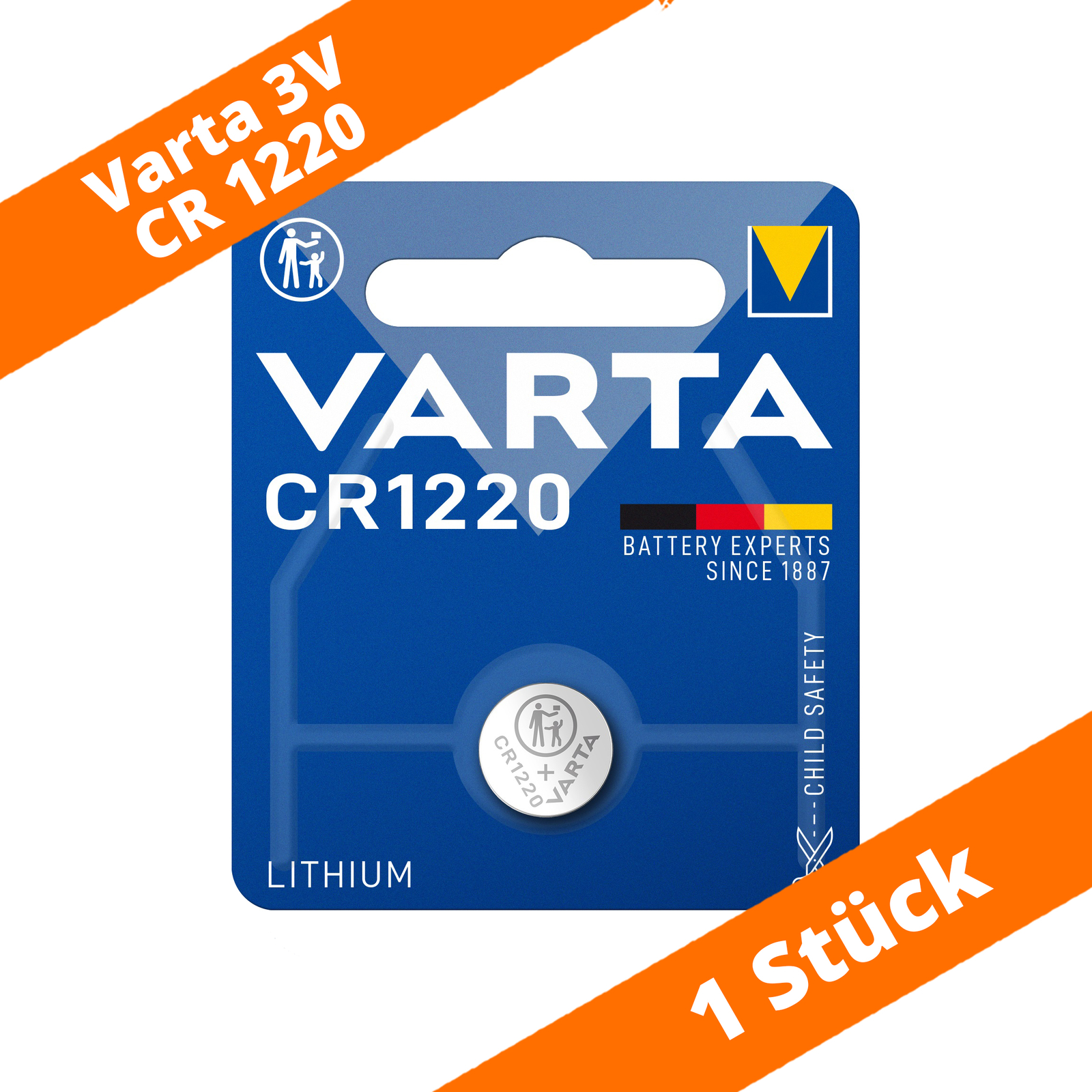 Thumbnail - 1 X Varta Cr 1220 Dl1220 3v Lithium Batterie Knopfzelle 35mah Blister