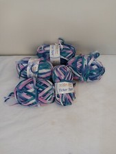 3 Skeins MODA DEA Ticker Tape Ribbon Yarn Color: MONET Discontinued Blue Pink