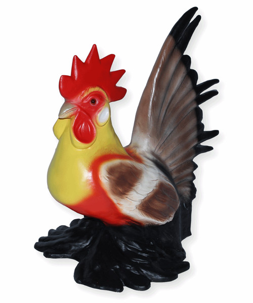 Deko Figur Dekofigur Gartenfigur Bunter Hahn Stehend Aus Kunststoff H 30 Cm-image