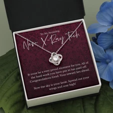 New X-Ray Tech graduation gift, love knot pendant necklace
