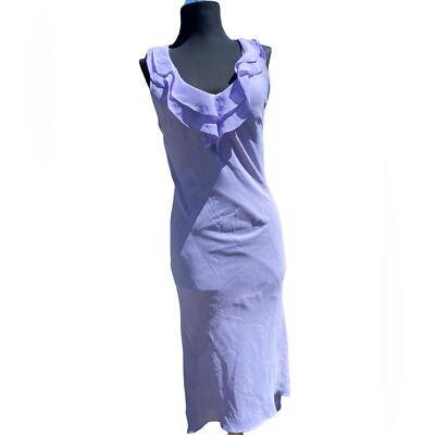 DaModa Purple 90 s Y2K Chiffon Ruffle Neck Dress