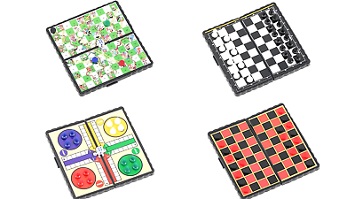 Mini Magnetic Travel Board Games - Chess , Ludo , Snakes and Ladders,  Draughts