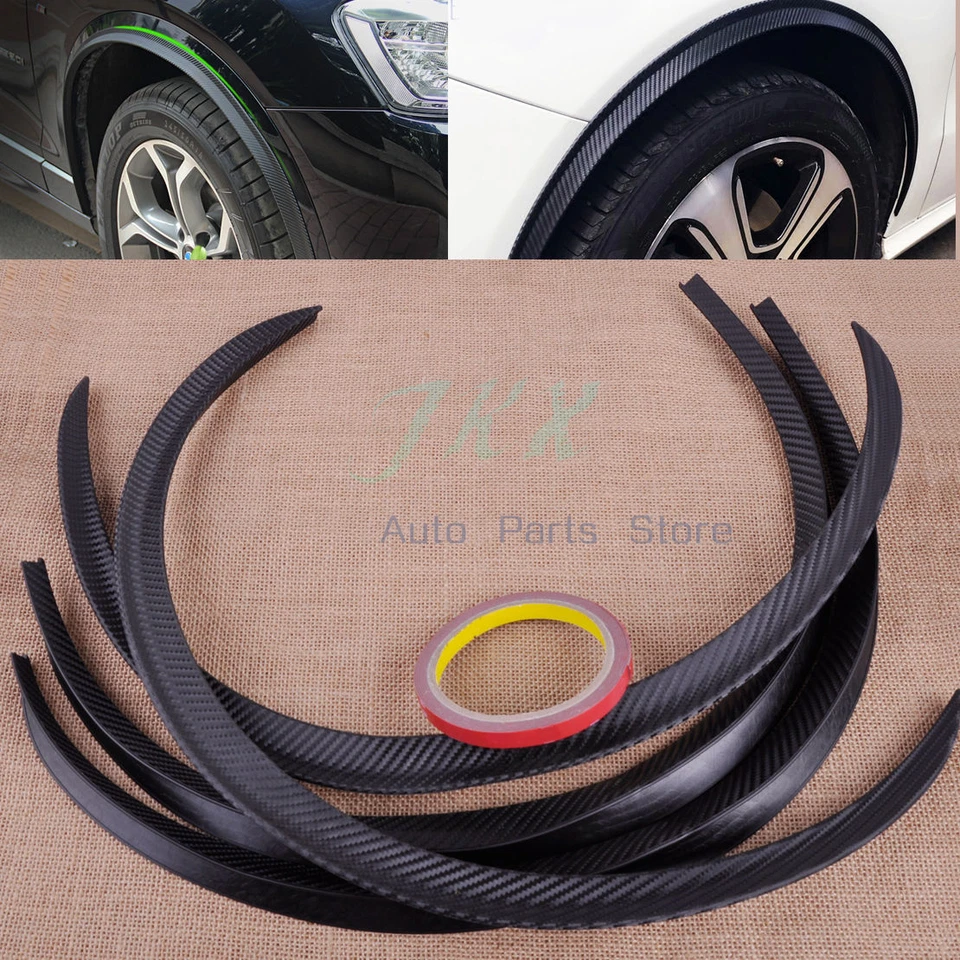 4x Carbon Fiber Color Car Flare Protector Fender Arch Strip Wheel Lip Eyebrow k - Image 3 of 4