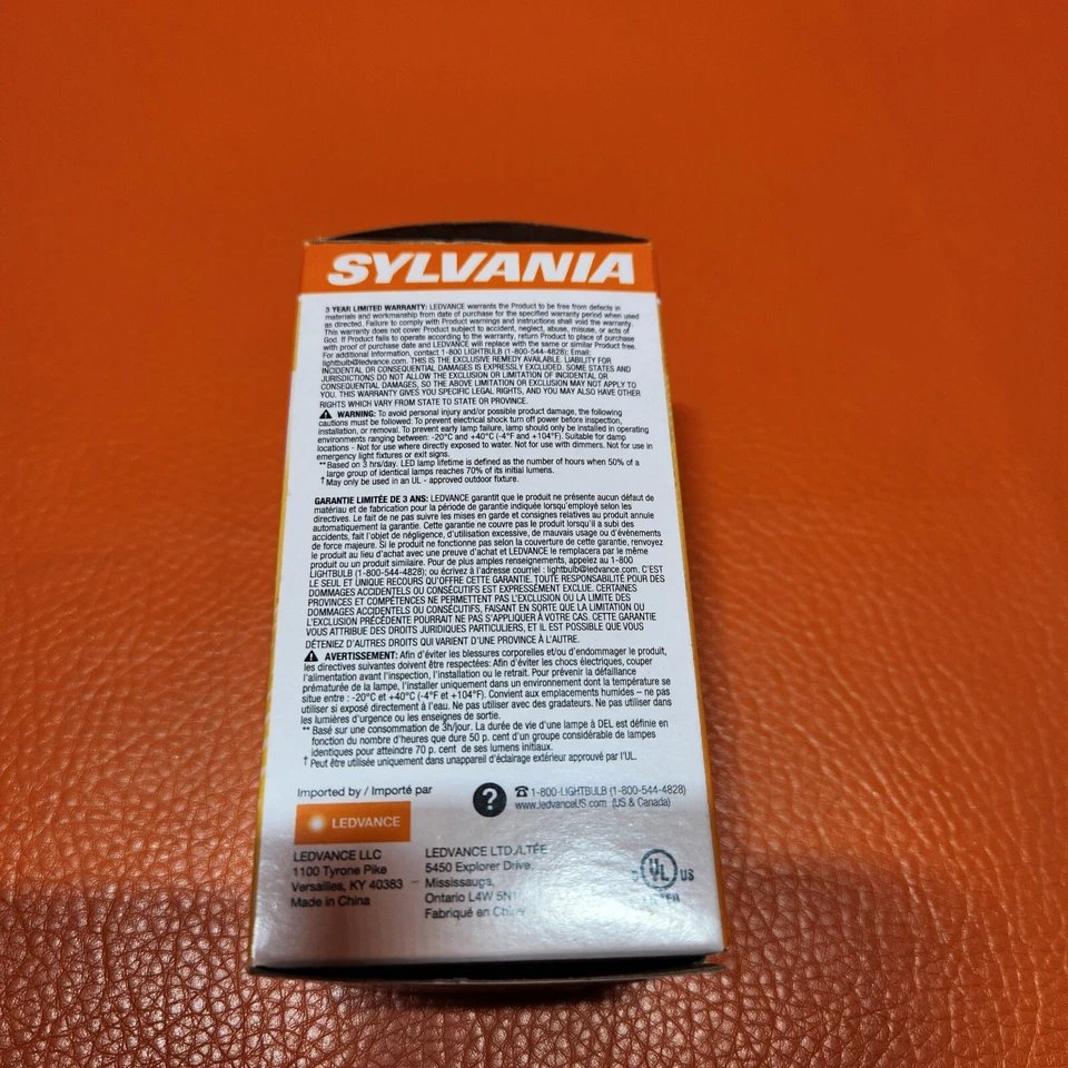 Sylvania LED Bulb 75w Uses 12w A19 Shape 1100 Lumens Soft White Non Dimmable New - Image 3 of 4