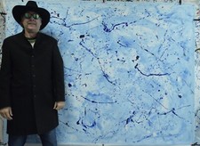 Jackson Pollock style Professional Painting 84 X62 7 Foot Abstract Modern XL