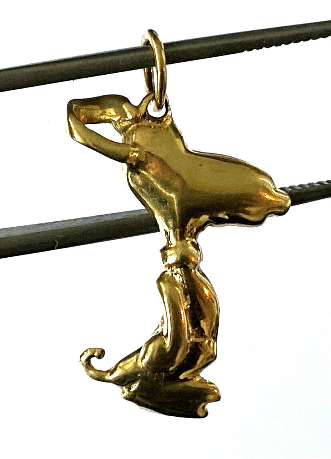 14K SP Solid Yellow Gold Snoopy Dog Ladies Or Child Pendant Charm