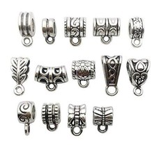 100g Mixed Tibetan Tube Spacer Bail Head Hanger for Jewelry Making Crafts