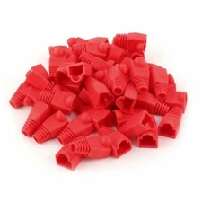 100 pcs Cat5e/Cat6/RJ45 Ethernet Cable Connector Strain Relief Boots Red