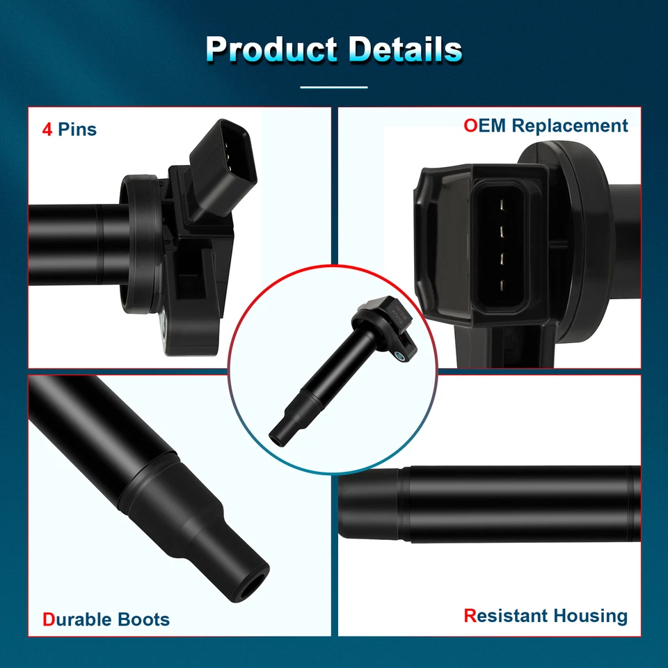 8 Ignition Coil Pack For 2003-2009 Toyota 4Runner 2003-2009 Lexus GX470 4.7L V8 - Image 2 of 4