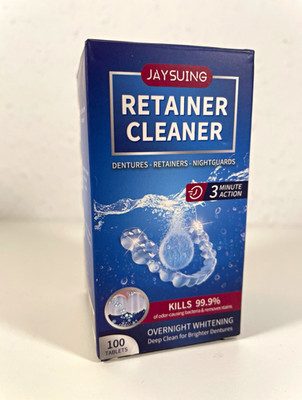 JAYSUING Retainer Cleaner Zahnprothesenreiniger 100 Tabletten 3 Min, aufhellend