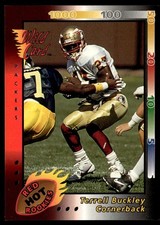 1992 Wild Card Red Hot Rookies Terrell Buckley Rookie Green Bay Packers #5. rookie card picture
