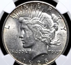 1928 S PEACE DOLLAR IN A NGC MS 61 HOLDER MISLABELED "1923 S" COIN IS SOLIDLY MS