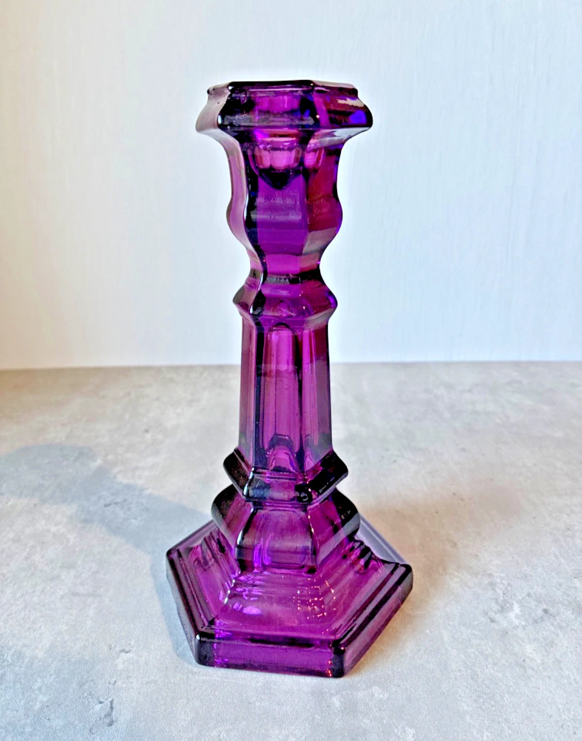 VTG Amethyst Purple Glass Candle Holder, Metropolitan Museum of Art MMA (Only 1)