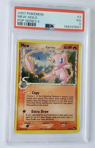 Mew Pop Series 5 Holo PSA 3 Delta Species 2007 Pokemon Card 3/17