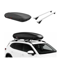 Carbonlook Dachbox 400L + DachträGer Ford Kuga II Titanium 2012-2019 Silber