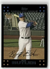 2007 TOPPS #636B BILLY BUTLER SWINGING FOLLOW THROUGH KANSAS CITY ROYALS RC