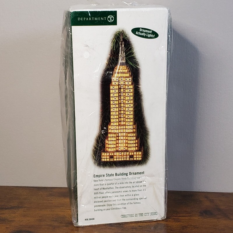 SEALED 2003 Department 56 Empire State Building Light Up Ornament Retired 2005