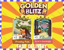 ✅ONLINE NOW🔥GOLDEN BLITZ  ⭐⭐⭐⭐⭐ Frosty Fox & To All A Goodnight Sticker