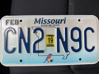 Missouri Show me state License Plate authentic with registration sticker