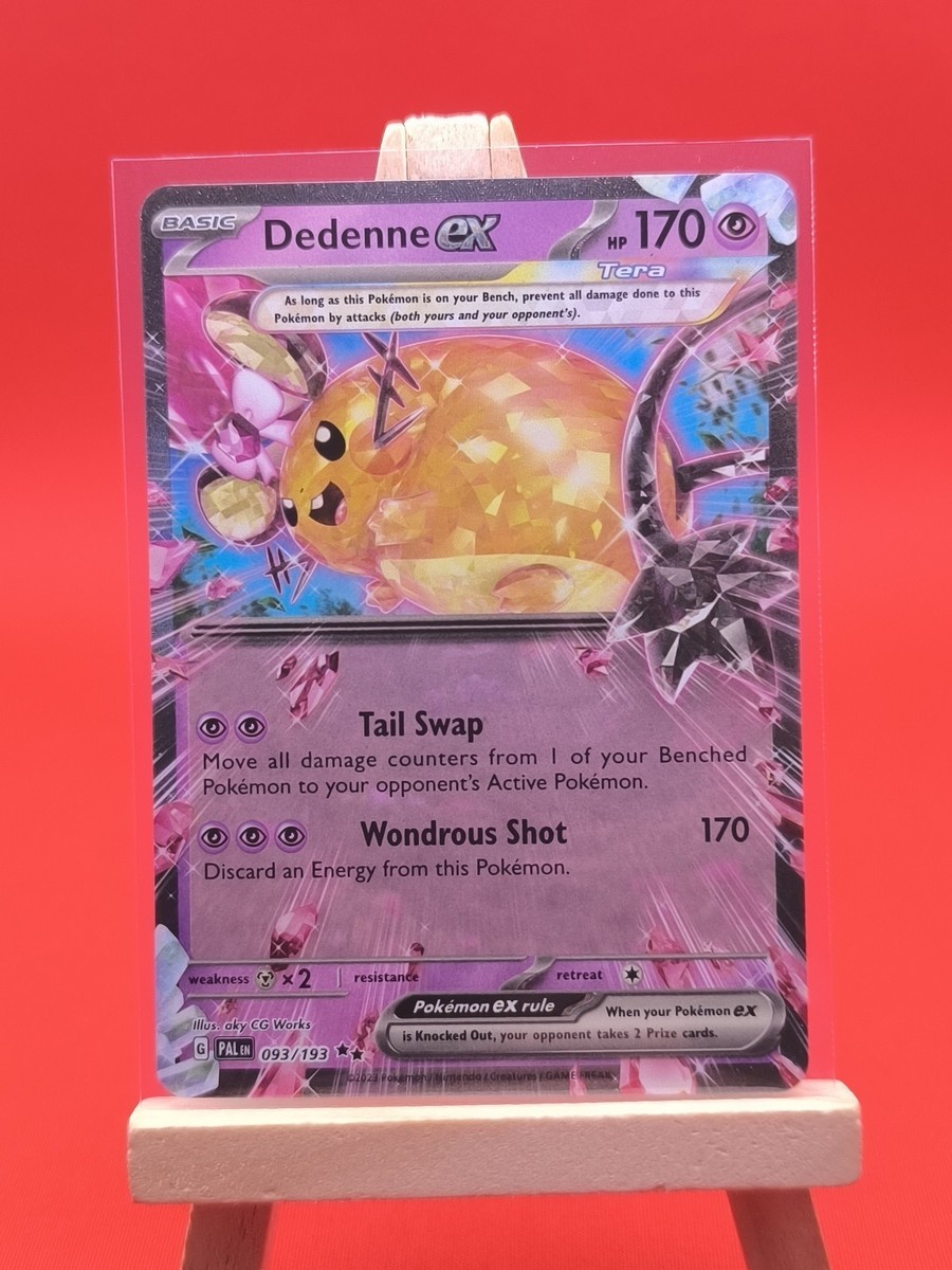 dedenne ex pokemon card value Dedenne ex 093/193 Paldea Evolved Tera Ultra Rare Holo Pokemon Card * New *