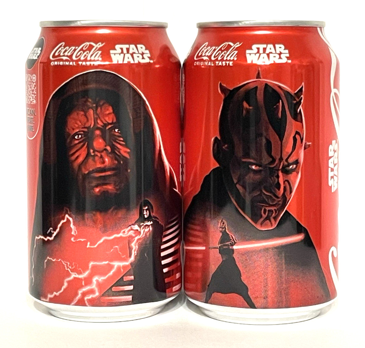 Star Wars Coca Cola Emperor Palpatine Darth Maul Coke Cans Discontinued Retired